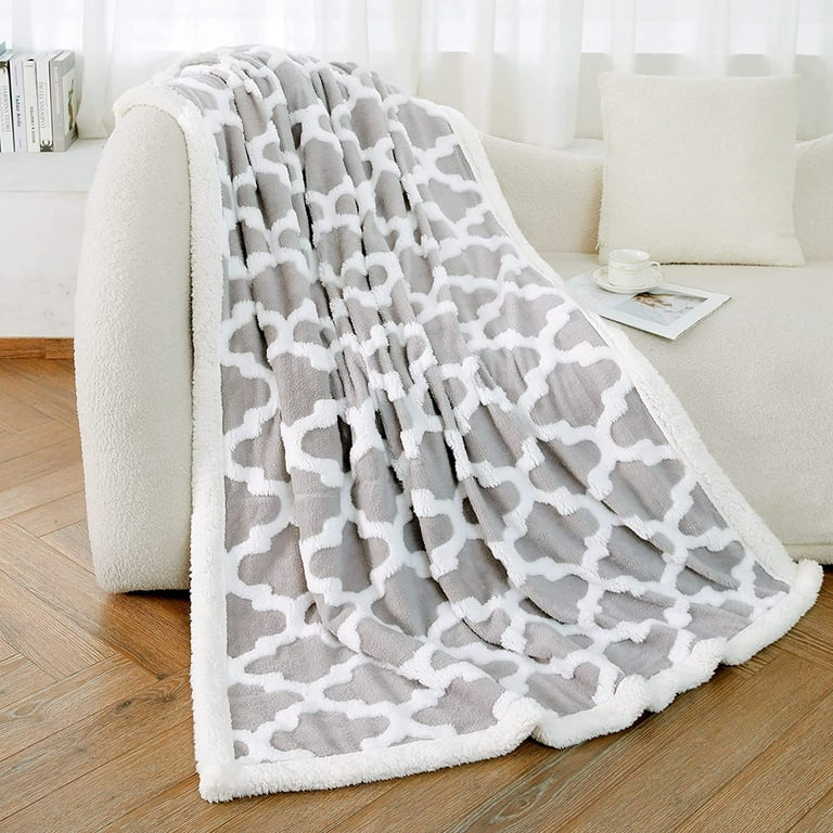 U UQUI Sherpa Fleece Throw Blanket Ultra Soft Lightweight 51
