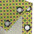 thumbnail image 4 of Ambesonne Mardi Gras Grommet Curtain, Retro Pattern Stars, 50" x 108", Purple Fern Green Yellow, 4 of 6