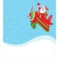 thumbnail image 3 of Airplane Duvet Cover Sets, Cartoon Style Demonstration of Santa Claus Flying in Snowy Weather, Bedding Set with 2 Duvet Covers & 4 Pillowcases, 2 Pack Queen Size, Sky Blue and Multicolor, by Ambesonne, 3 of 3