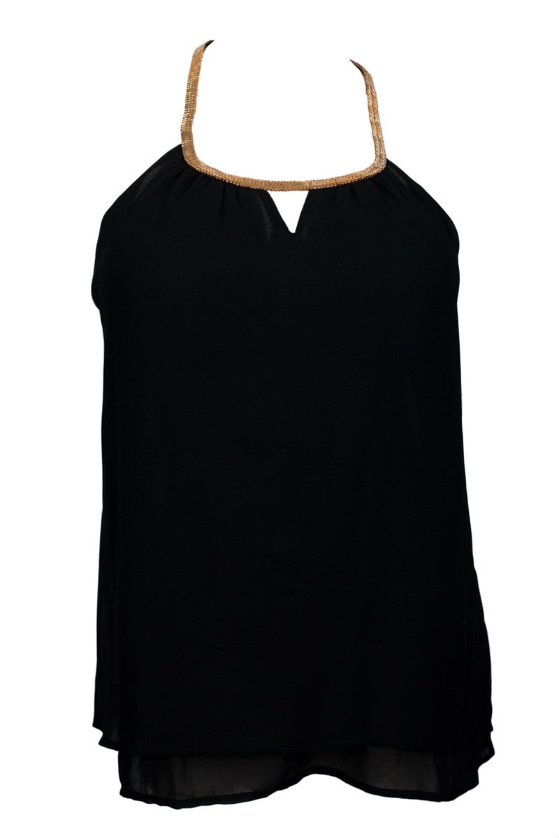 black and gold plus size top