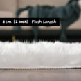 thumbnail image 2 of GoXteam Faux Fur Rug, White Small Rug for Bedroom, 24 x 24 Round Shaggy Furry Rug for Kids Room, Shag Fluffy Rug for Nursery Room, Soft Fuzzy Plush Carpet, 2 of 7