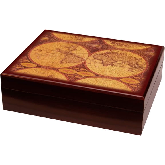 Old World Traveler Humidor, 20 Cigar Capacity, Mahogany