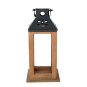 Pumpkin Wood and Metal Lantern Decoration, Black, 12", Halloween by Way To Celebrate