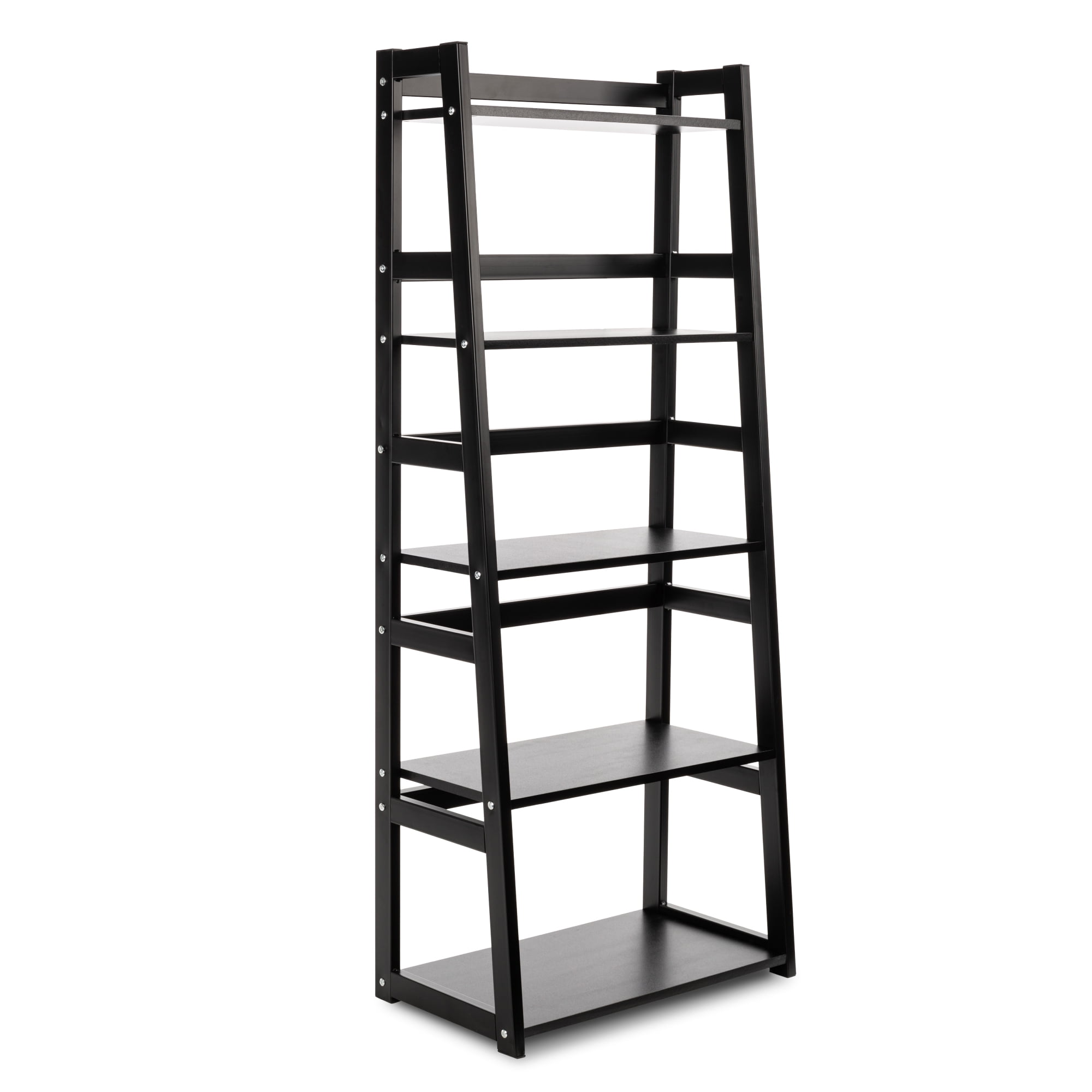 AllRight 4 Tiers Ladder Book Shelf Wooden Bookcase Home Decor Storage Unit Standing Shelves 4 Tiers White