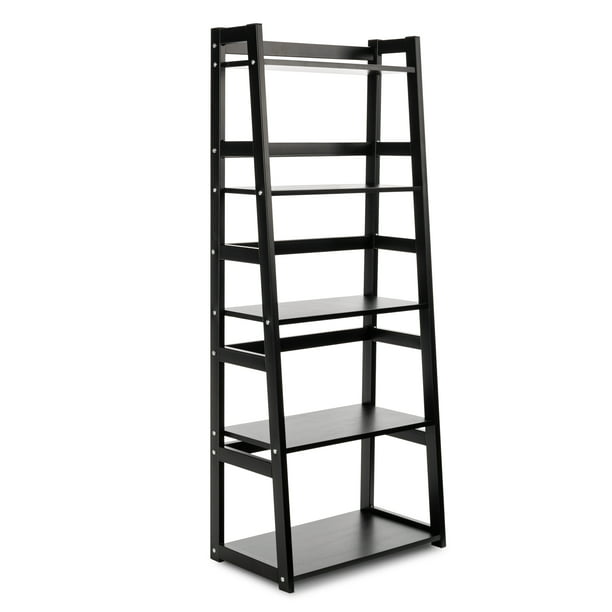Metal Frame, Black Steel Ladder Bookcase