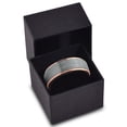 thumbnail image 3 of P. Manoukian Tungsten Wedding Band Ring 8mm for Men Women Black & 18K Rose Gold Plated Stepped Edge Polished Lifetime Guarantee Size 13, 3 of 4