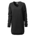 thumbnail image 5 of Made by Olivia Women's Casual Oversized Loose Fit V-Neck Fleece Pullover Sweatshirts Tunic Fall Outfits S~3X, 5 of 7
