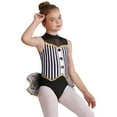 thumbnail image 2 of ZDHoor Girls Ballet Dance Costume Sequins Open Back Striped Leotard Mesh Tutu Skirted Bodysuit Black 8, 2 of 7