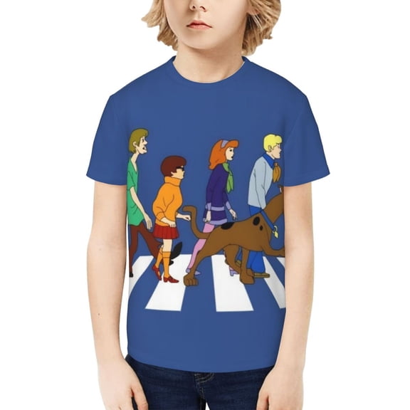 Scooby Doo Boys Girls T-Shirts Graphic Print Short Sleeve Tops Casual Crew Neck T-Shirt Streetwear for Youth Kids