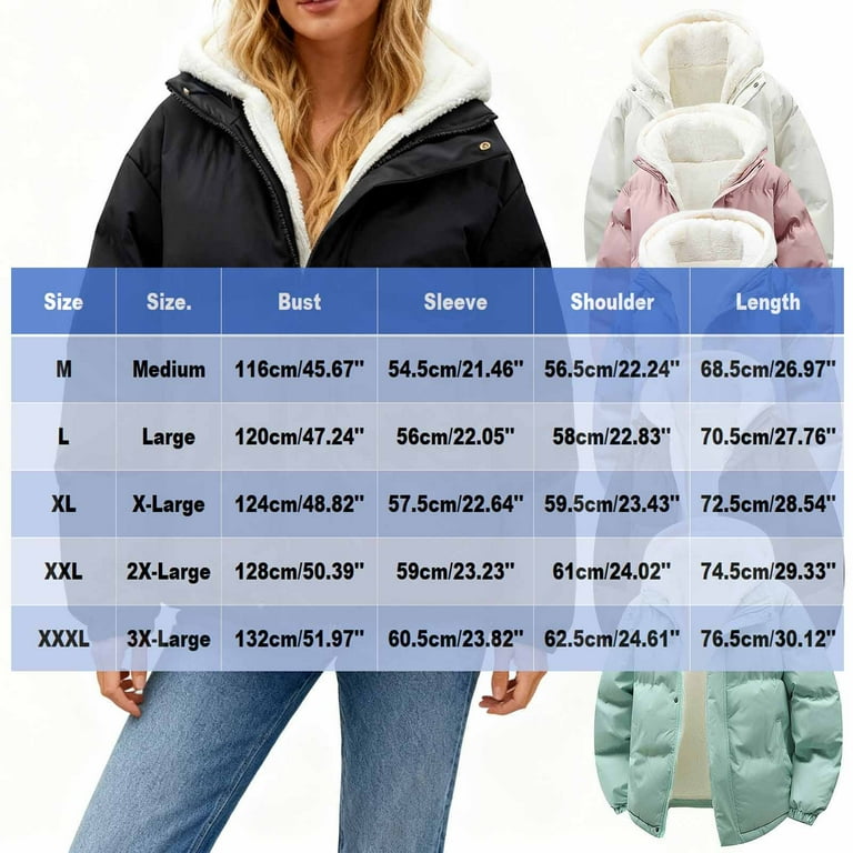 Winter Jacket for Women Thicken Fleece Lined Jacket Stand Collar