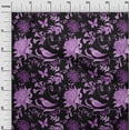 thumbnail image 2 of oneOone Cotton Jersey Purple Fabric Leaves|Bird & Floral Artistic Diy Clothing Quilting Fabric Print Fabric By Yard 58 Inch Wide, 2 of 4