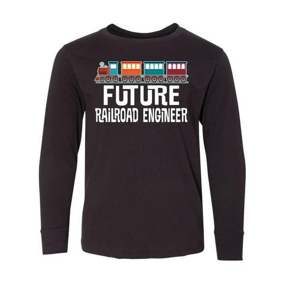 Inktastic Future Railroad Engineer Train Long Sleeve Youth T-Shirt