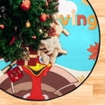 thumbnail image 4 of Coolnut Turkey Funny Thankgiving Christmas Tree Mats Waterproof Tree Skirt, Maple Leaf Autumn Xmas Tree Stand Tray Mat Floor Protector Pad for Holiday Party Decoration, 28.3", 4 of 6