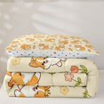 thumbnail image 5 of Manfei Cute Dalmatian Corgi Twin Comforter Sets, Spring Tulip Flower Bedding Set, Cream, Polkadot Reversible, 2-Piece, 1 Comforter and 1 Pillowcase, 5 of 7