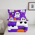 thumbnail image 5 of Feelyou Cartoon Ghost Boo Queen Comforter Set, Cute Polka Dot Comforter Sets Queen, Orchid White, Halloween Reversible, 3 Pieces, 1 Comforter and 2 Pillowcases, 5 of 7