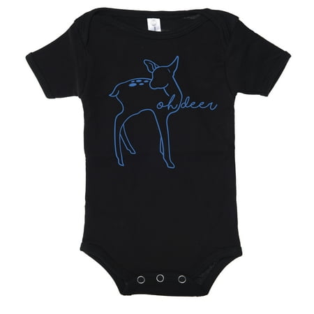 

Oh Deer Baby One piece bodysuit Deep Romper Infant Jumpsuit - Black CA165DEER S1 3-6