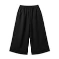 thumbnail image 5 of Aimik Women's Elastic Waist Cropped Cotton Pants Loose Casual Culottes Breathable Comfortable Summer Bottoms, 5 of 6