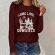 thumbnail image 1 of MHFRRA Camiseta Básica de Manga Larga con Cuello Redondo y Corte Holgado para Otoño, Ideal para Uso Informal. Vino, 1 of 3