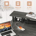 thumbnail image 3 of Mr IRONSTONE L-Shaped Desk with Power Outlets, LED Lights, and Monitor Stand, 47-inch Corner Desk for Home Office, Dark Gray, 3 of 9