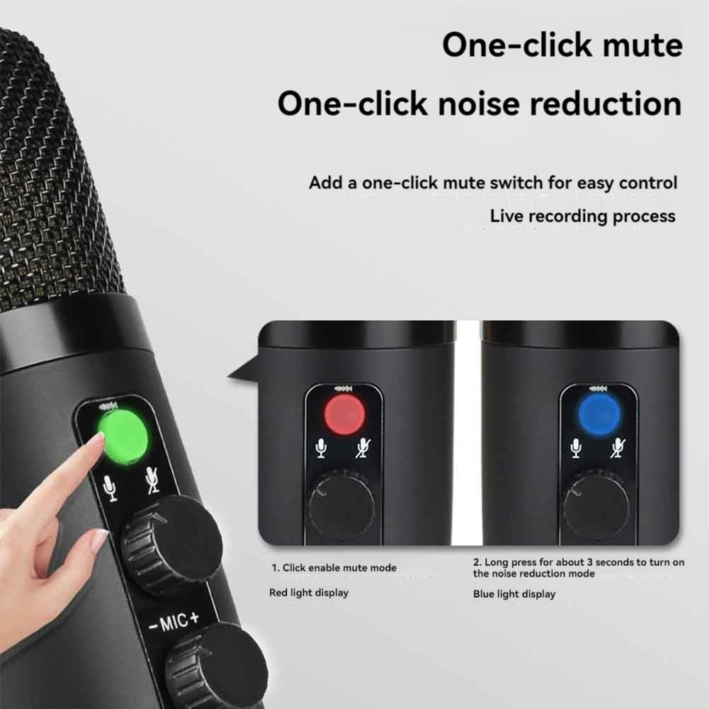 USB Microphone Condenser Gaming Mic for PC with Brilliant RGB Lighting Standard Configuration