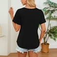 thumbnail image 4 of Timegard Hauts d'Été pour Femmes T-Shirts à Manches Courtes T-Shirt à Col Ras du Cou Smocké Tunique Décontractée à Porter avec des Leggings, 4 of 7