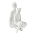 thumbnail image 3 of Hans White Abstract Sitting Couple Decorative Accent Matte Ceramic Sculpture Figure Set, 3 of 5