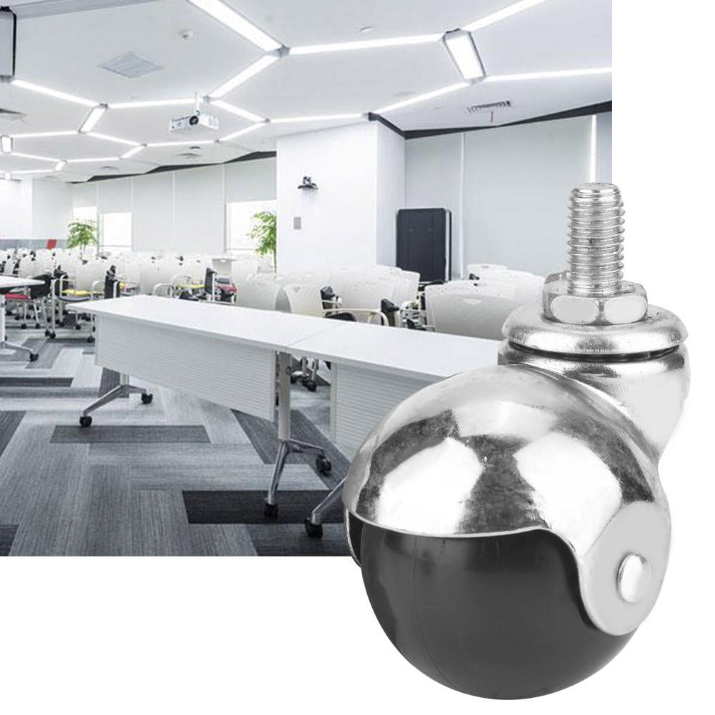 LAZIOEGR 4PCS Universal Ball Caster 1.5 Inch Light M10 Screw Rod Anti Corrosion Furniture Wheel Swivel Casters For Home Office Chairs Tables Carts 44.1 Lbs Capacity Silver
