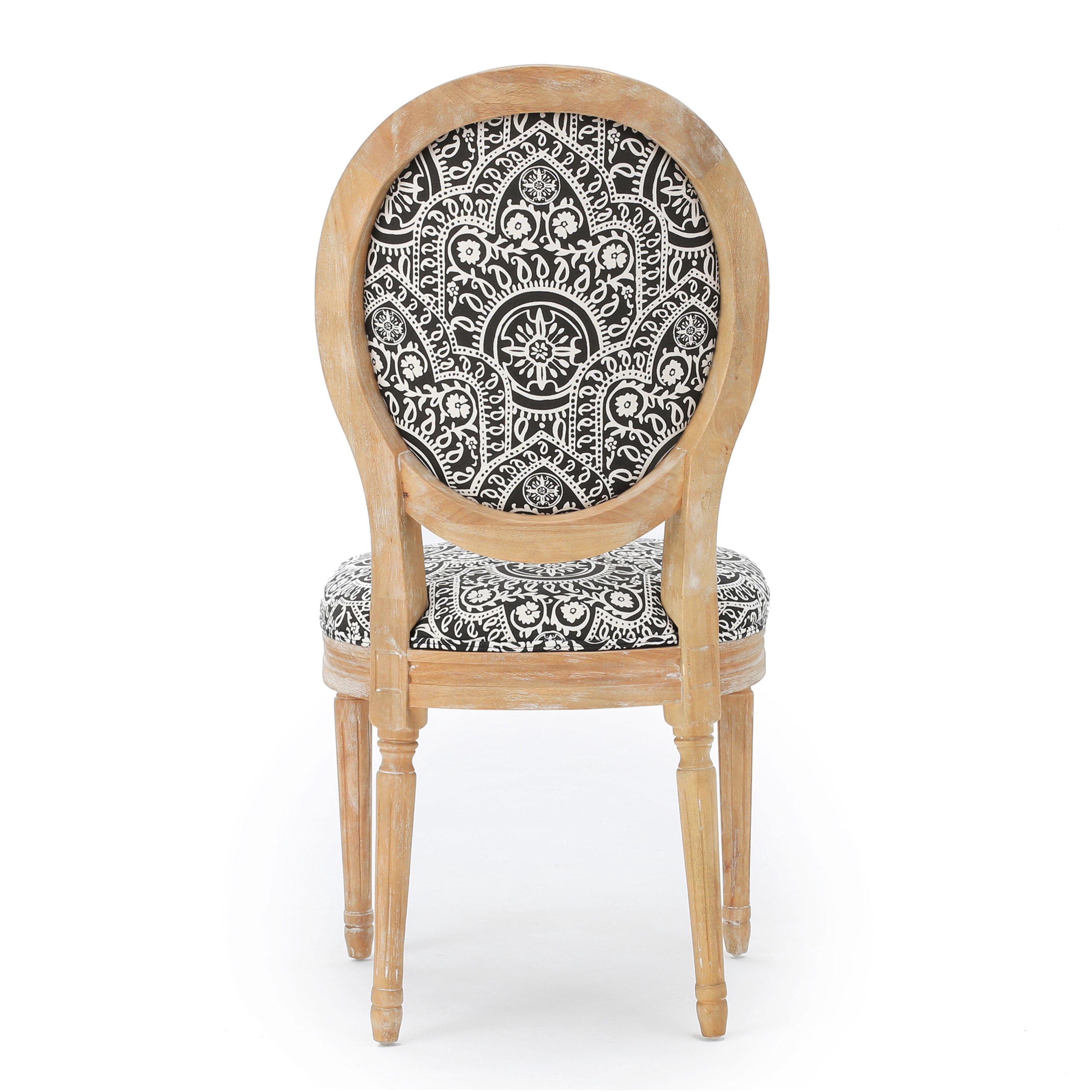 Noble House Phinnaeus French Fabric Dining Chairs, Set of 2, Black