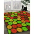 thumbnail image 2 of Ahgly Company Indoor Round Patterned Tomato Sauce Red Area Rugs, 3' Round, 2 of 6
