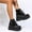 Black, variant on SMihono Flip Flops Sandals Womens Summer Casaul Women's Shoes Fashion Round Toe Wedge Heel Low-barrel Lace-up Patent Leather Shiny Boots Slipper On Clearance