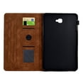 thumbnail image 3 of Embossed Folio Flip Smart Case for Samsung Galaxy Tab A 10.1" 2016 SM-T580/SM-T585, Premium PU Leather Kickstand Card Slots Magnetic Auto Sleep / Wake with Pen Slot Case for Tab A 10.1" 2016, Brown, 3 of 5