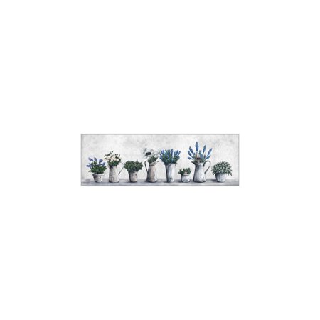 HomeStock Global Glam Gray Planted Pots Floater Framed Painting Print on Canvas, 60" x 20", Modern Handmade Canvas Art Decor - Unique and Chic Wall Prints for Contemporary Spaces