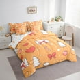 thumbnail image 4 of Manfei Cartoon Love Heart 7-Piece Twin Bedding Sets, Princess Bowknot Bedding Comforter Set, Orange Christmas Theme Reversible Sheet Sets, Luxury Bedroom Decor, 4 of 8