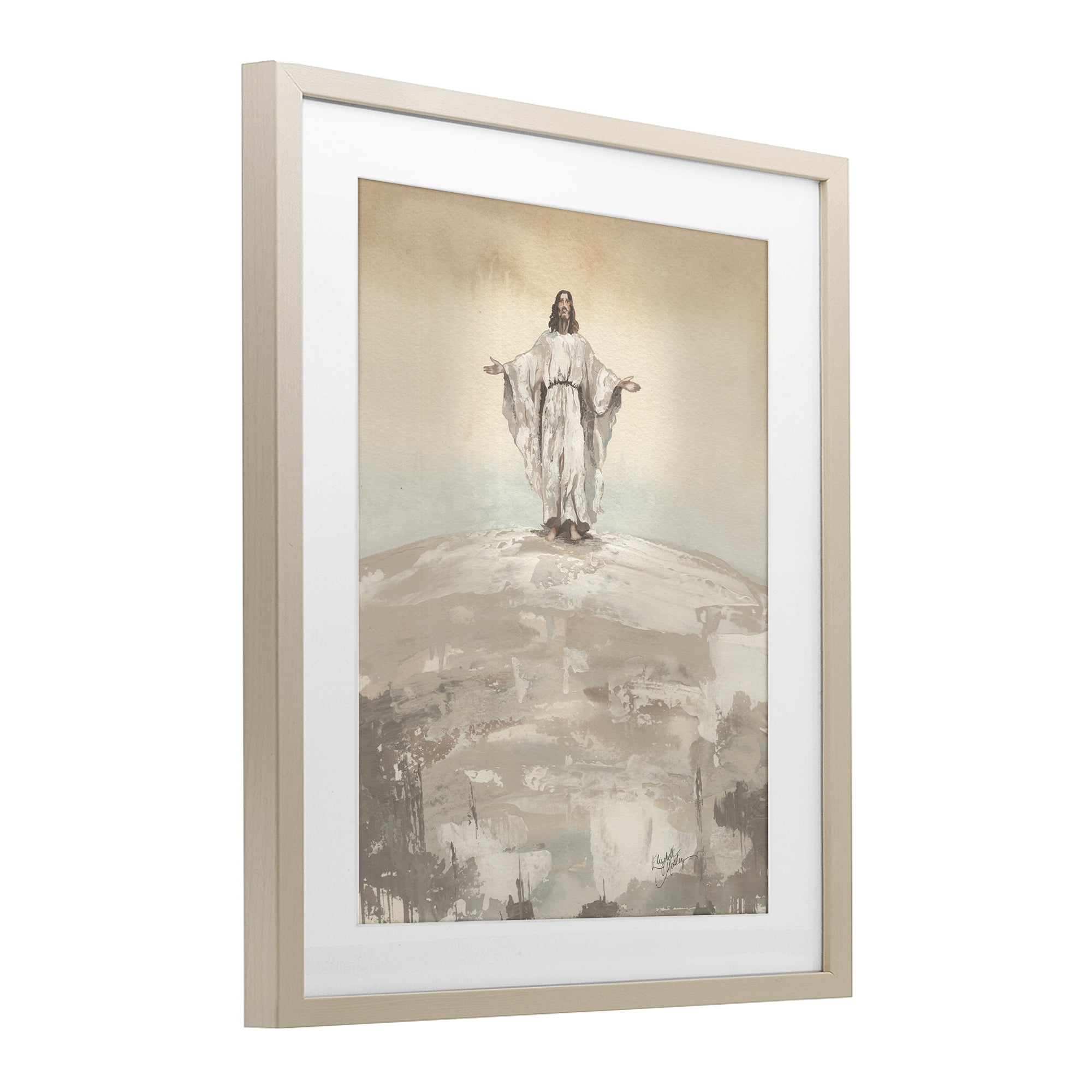 Stupell Industries Jesus on Hill Birch Framed Print Under Glass, design by Elizabeth Medley
