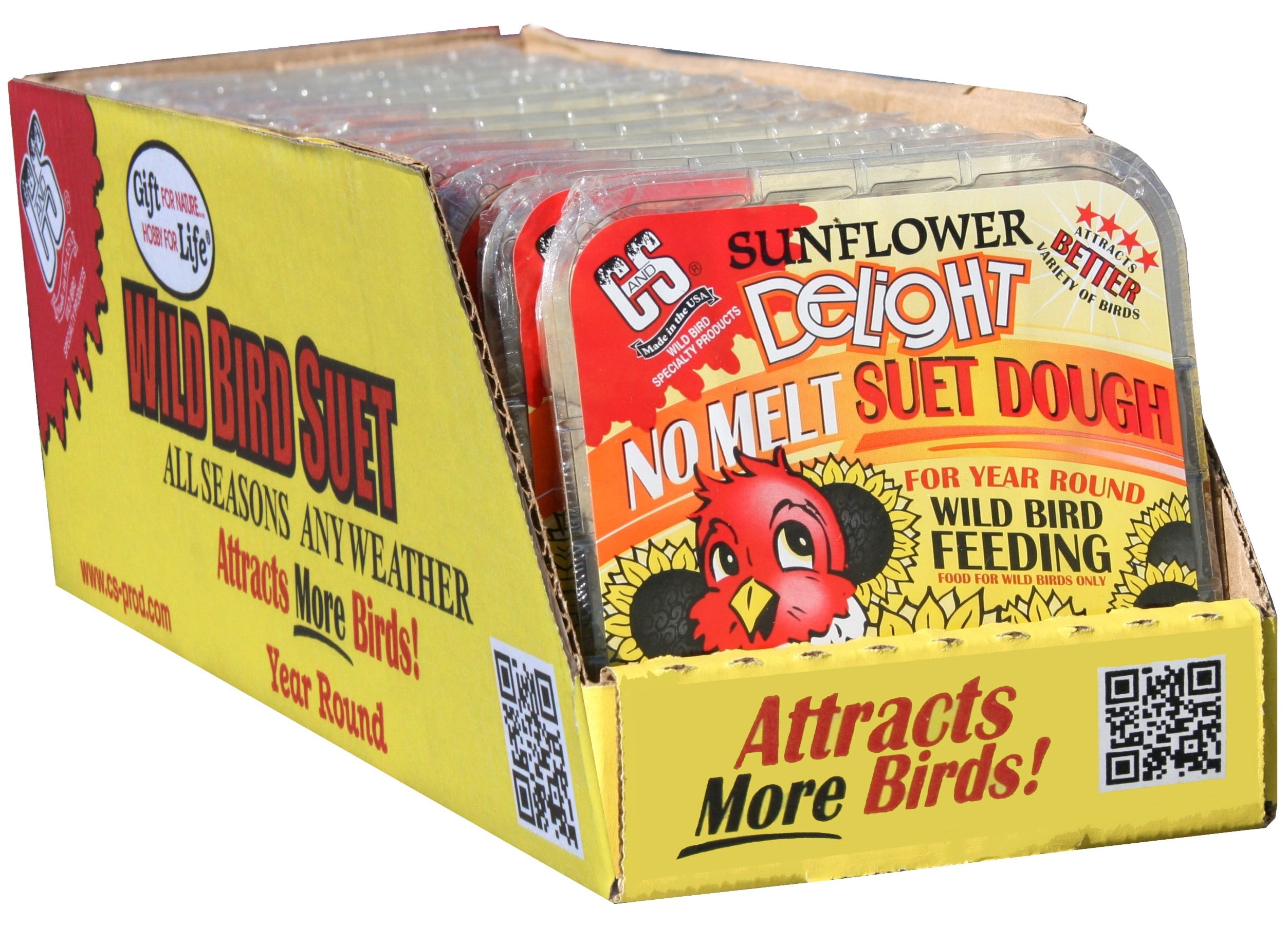 C&S Products Sunflower Delight Suet, 11.75 oz, Wild Bird Food, 12 Pack, Fresh