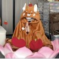 thumbnail image 6 of Halloween Wearable Blanket Cute Flannel Hoodie Shawl | Cartoon Animal Cozy Sofa Nap Wrap for Women 150x130cm Soft Oversized Loungewear Blanket with Hood Snap Button Closure(lxf), 6 of 6