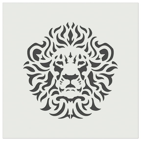 Arabesque Floral Decorative Lion Head DIY Cookie Wall Craft Stencil - 5.5 Inch
