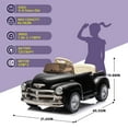 thumbnail image 6 of Xuanlur 12V 7AH Ride on Toys for Kids, Licensed Chevrolet 3100 Pickup Ride on Truck w/Parents Control, Electric Cars w/Storage Space, 3-Speeds, LED Lights, Music, Retro Style, Black, 6 of 7