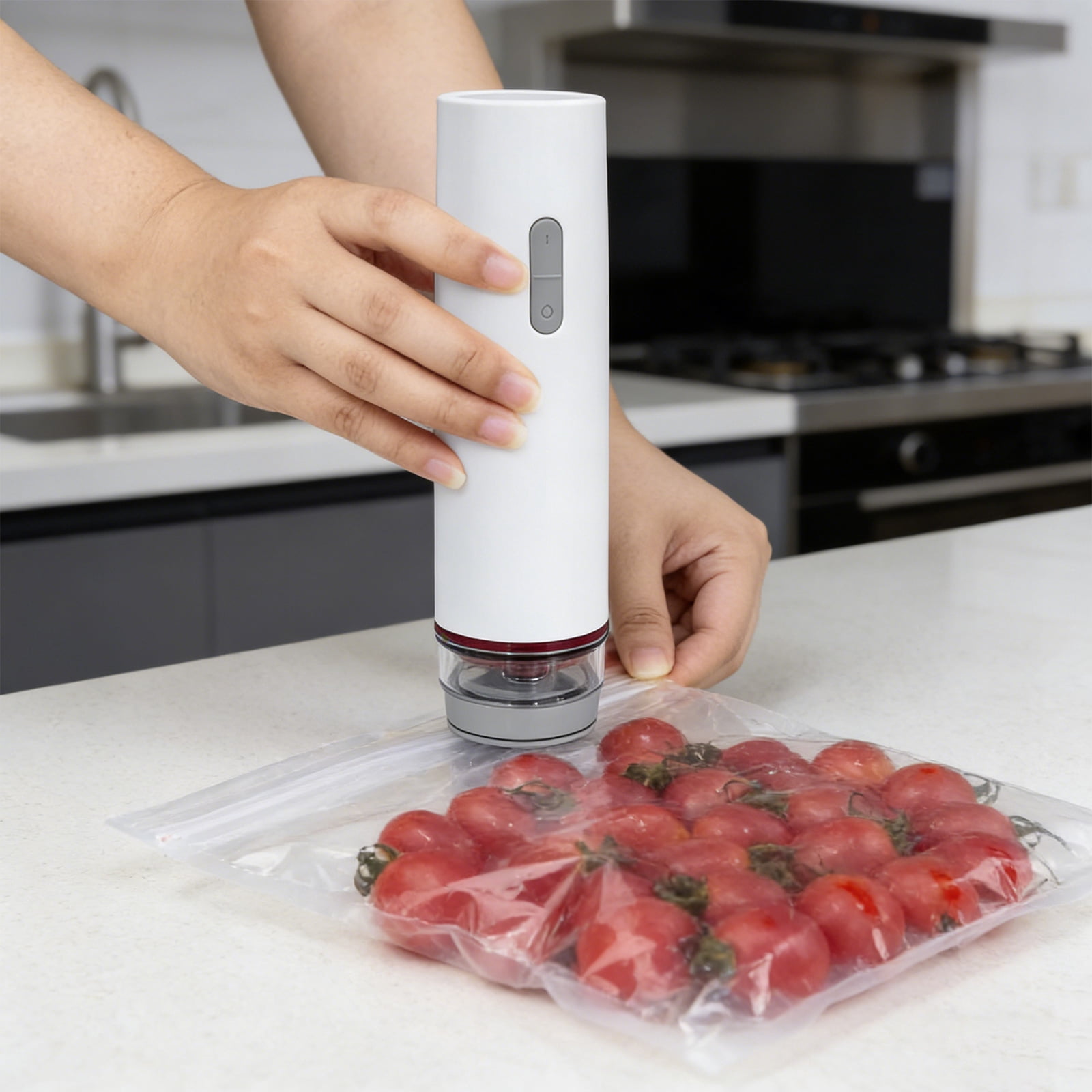 Portable Handheld Vacuum Sealer Machine, Reusable Food Saver for Freshness, Compact Vacuum Storage System for Kitchen, Home, Travel - Starter Kit (1 Sealer, 30 Bags, 1 Power Cord)