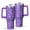 Purple-2, variant on Leopard Print 40oz Tumbler– Stainless Steel Insulated Tumbler with Handle and Straw, Large Capacity Travel Cup for Hot & Cold Drinks