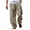 Beige, variant on Ndbuld Essentials Men's Pants, Chinos, Straight-Fit Jogger Men's Fall Cuffed Pants Multi Pocket Tether Solid Trousers Relaxation Length Pants Navy XL