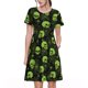 thumbnail image 1 of Balery Skulls And Cobwebs Vestidos sueltos de manga corta para mujer, vestidos de verano 2025, vestidos casuales de corte A con vuelo., 1 of 6