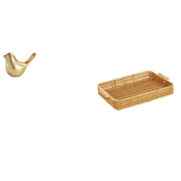 Figura de pájaros,Figura de pájaro dorado,decoración del hogar,estatua de animal,Cestas de almacenamiento,Cestas de almacenamiento de cocina tejidas con asas hechas a mano,Cestas de pan