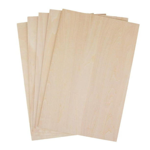 10x Rectangle Unfinished Unpainted Basswood Wooden Sheets for Craft