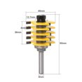 thumbnail image 2 of ShenMo 8mm Shank Professional Finger Joint Router Bit -5 Adjustable Blades 3 Flute for Wood Cutter With 46mm Cutting Diameter for Woodworking Tools, 2 of 5