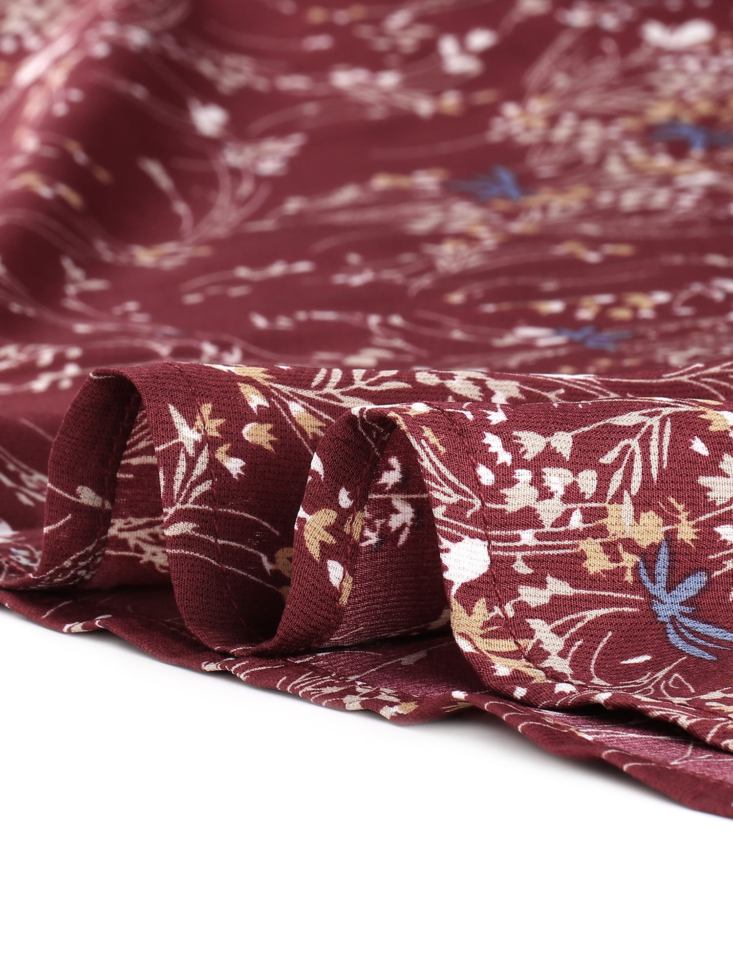 DARING DIVA Floral Sleeveless Drawstring Waist A-Line Dress XL Burgundy