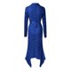 thumbnail image 3 of Gibobby Vestido Mujer Casual de Playa Verano Vestido maxi asimétrico con cordones huecos para mujer Vestido de fiesta de encaje sexy Vestido de noche(Azul,XL), 3 of 5
