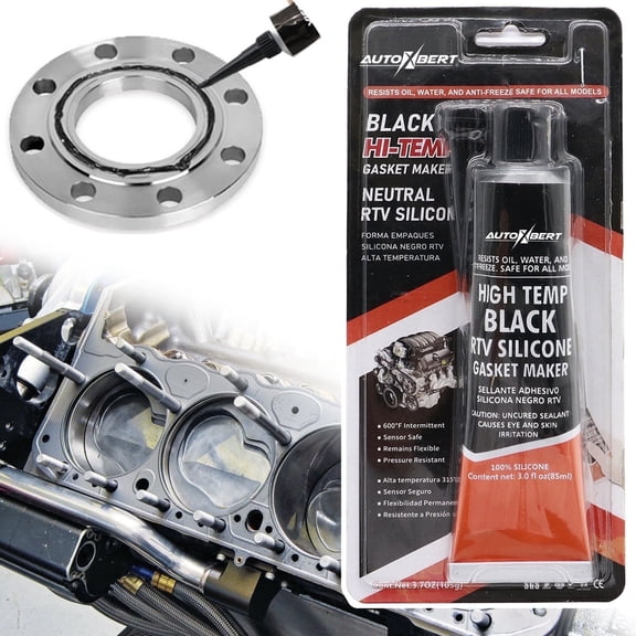 AUTOXBERT 3.7 oz RTV Silicone Sealant Instant Gasket Maker RTV Adhesive Black High Temperature