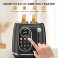 thumbnail image 6 of 2 Slice Touchscreen Smart Toaster - Stainless Steel Toaster with Wide Slot, 6 Shade Settings, Bagel Function, Removable Crumb Tray - Black, 6 of 8