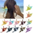 thumbnail image 3 of Weflink Vibrant Conch Charm Hair Claw Hairpin For Women Summer Vacation Headdress Securely Hold Beach Styling Tool, 3 of 17